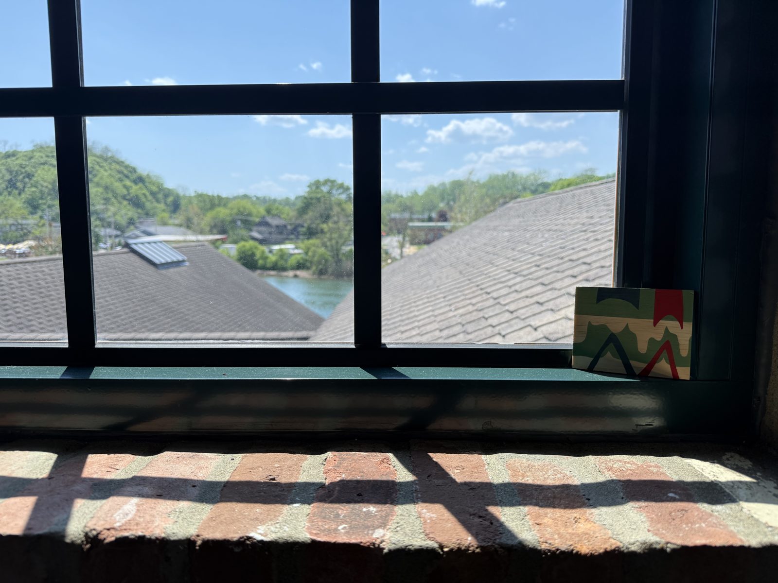 View of the creek from a window in the space
